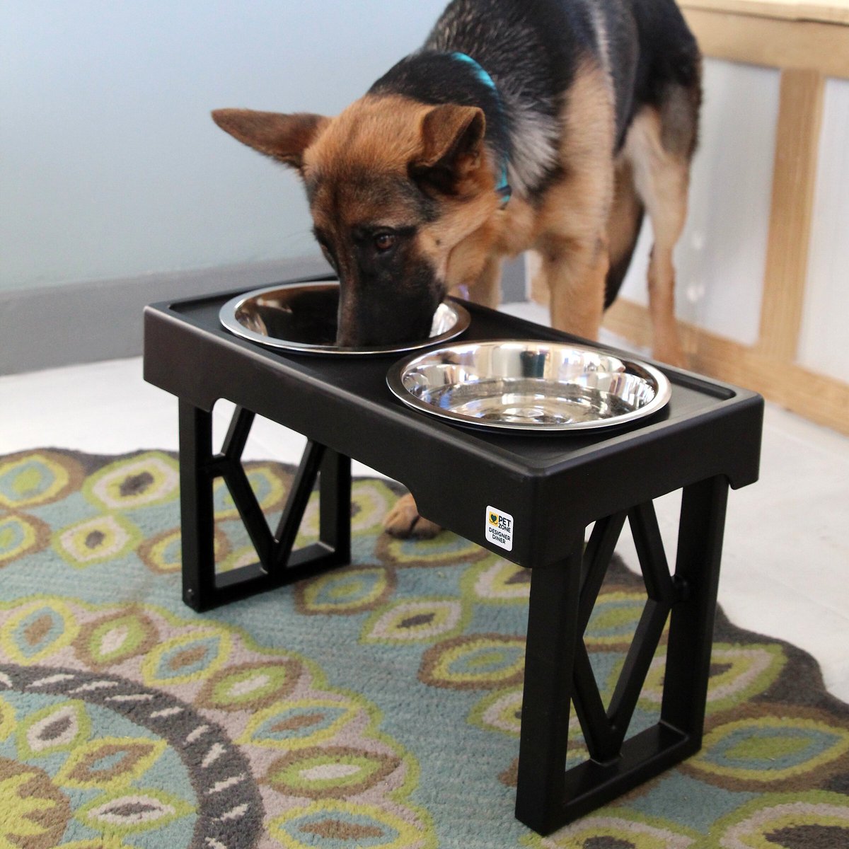 Pet Zone Designer Diner Adjustable Elevated Dog and Cat Bowls， 7-cup