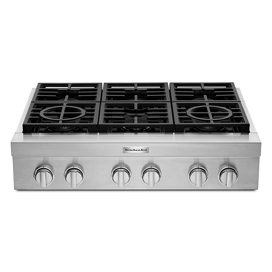 KitchenAid KCGC506JSS 363939 6Burner CommercialStyle Gas Rangetop in S