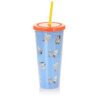 Gibson Peanuts 70th Anniversary 23.6 fl. oz. Assorted Colors Plastic Tumbler Set with Lids and Straws 985115915M