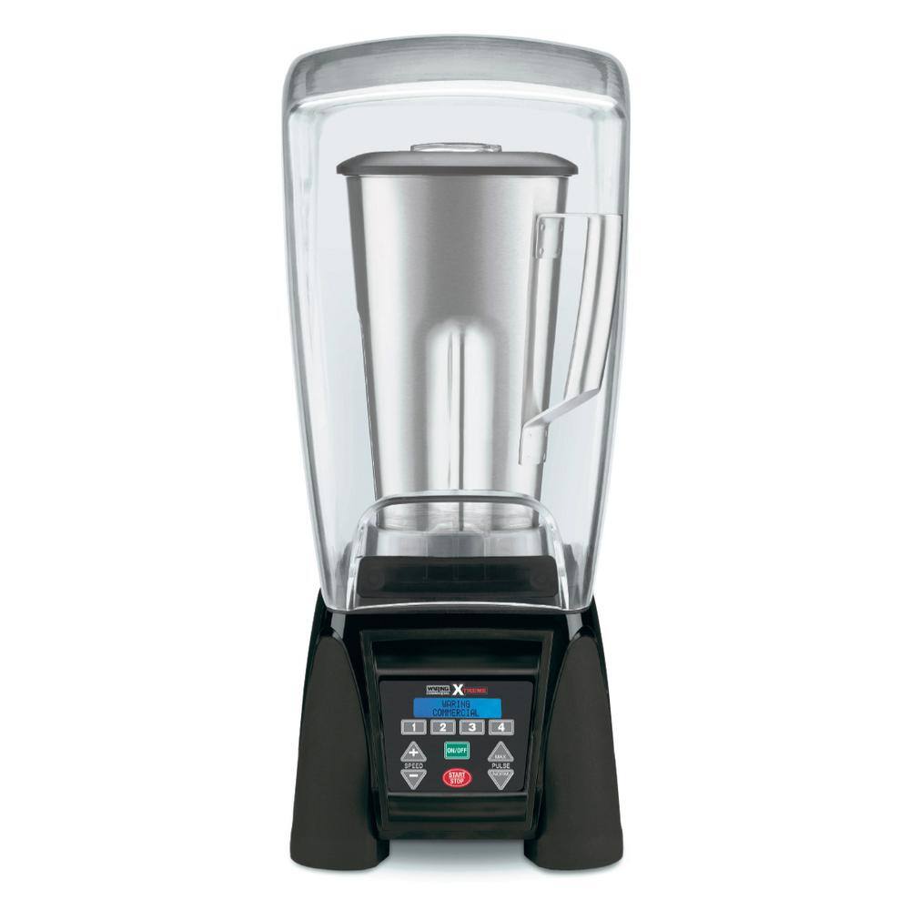 Waring Commercial Xtreme 64 oz. 10-Speed Stainless Steel Blender with 3.5 HP LCD Display Programmable and Sound Enclosure MX1500XTS