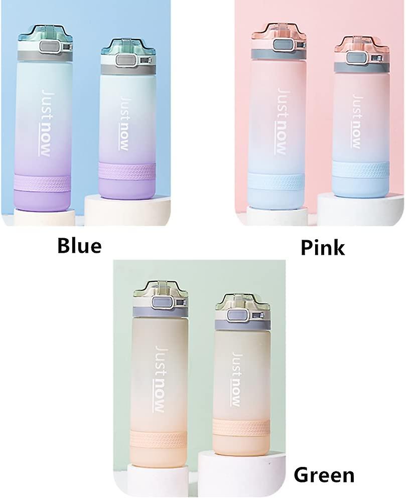 Baicccf Fitness Sport Water Bottle For Girls Kids With Straw，tritan Gradient Color Sports Cups，drinking Bottle Cups 16oz， Leak-proof， Bpa-free，with Wa