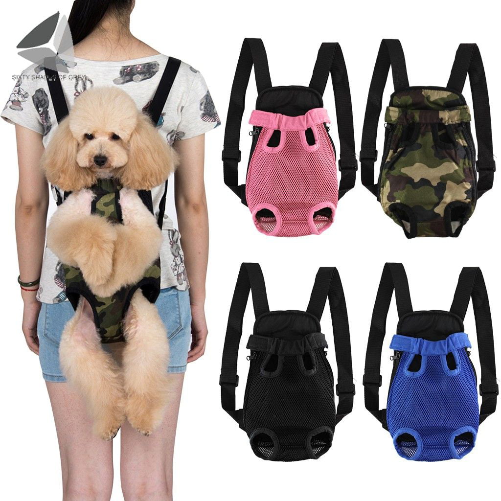 Sixtyshades Pet Carrier Backpack Front Pack Dog Cat Carrier Travel Bag Legs Out Easy-Fit for Small Medium Pets Outdoor Traveling