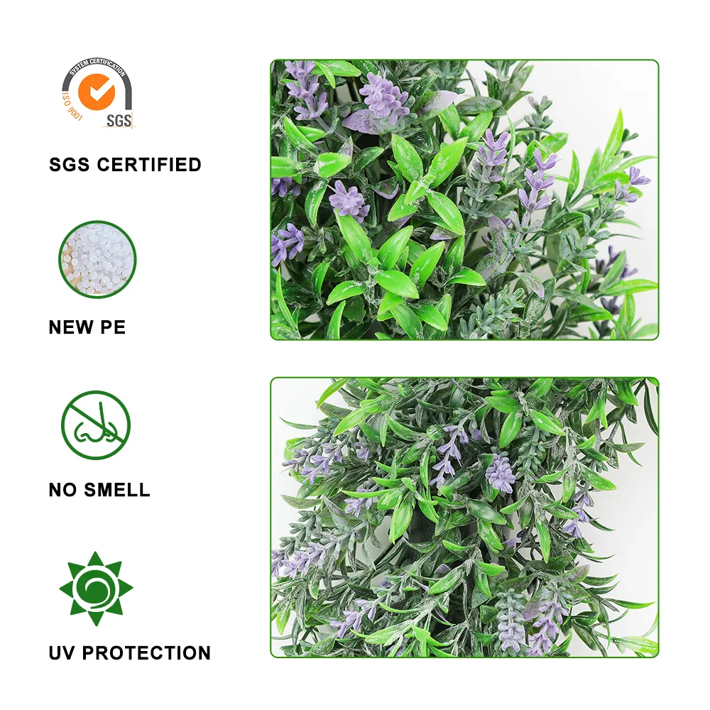 Hh 67 Garden Supplies Lavender Garland Artificial Green Plant PE Leaf Decorative Wreath for Door