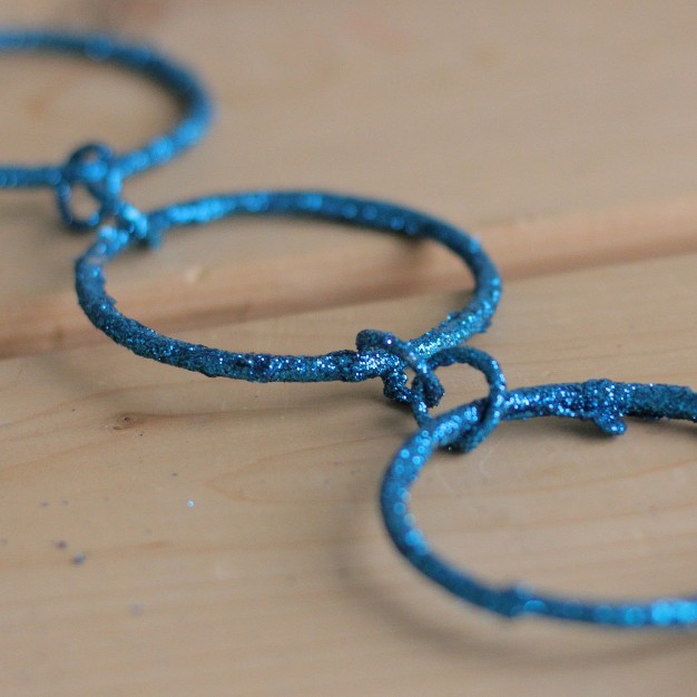 Turquoise Blue Glittered Round Chain Christmas Garland