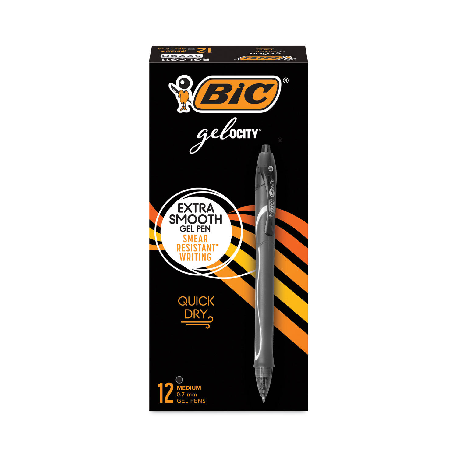 Gel-ocity Quick Dry Gel Pen by BICandreg; BICRGLCG11BK