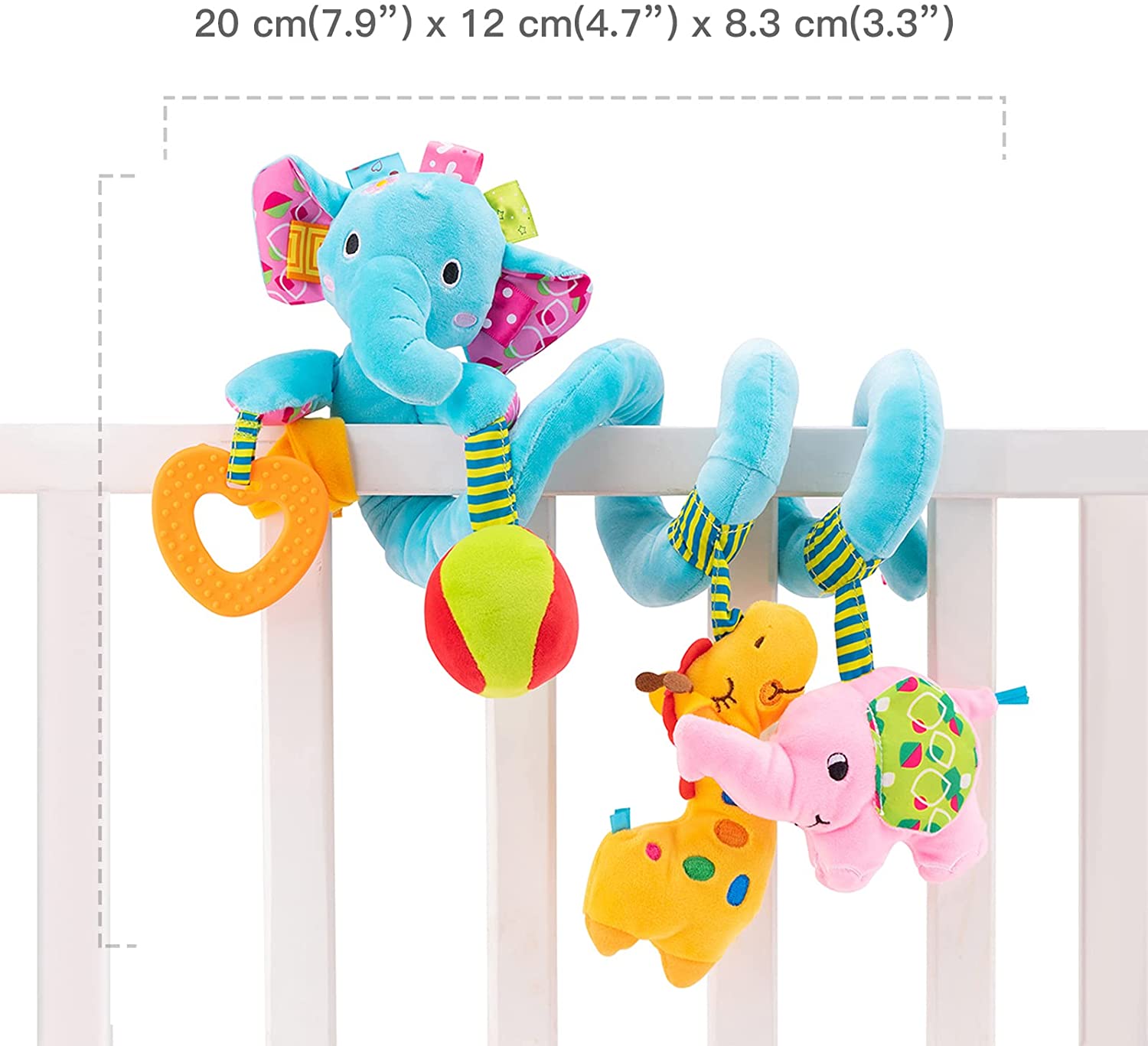 Car Seat Newborn Toys， Infant Baby Stroller Toy 0-12 Months， Hanging Plush Rattles Crib Toys for 3 6 9 Babies Boys Girls Enfants(Blue Elephant)