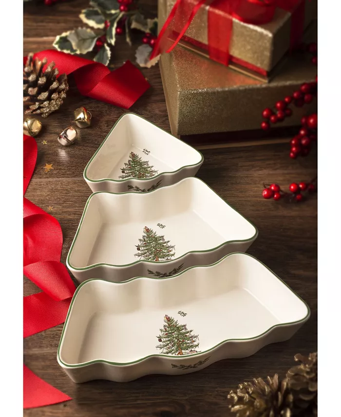 Spode Christmas Tree 3 Piece Dip Bowl Set