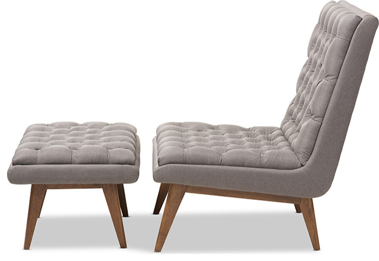 Annetha Chair and Ottoman Set   Midcentury   Armchairs And Accent Chairs   by HedgeApple  Houzz