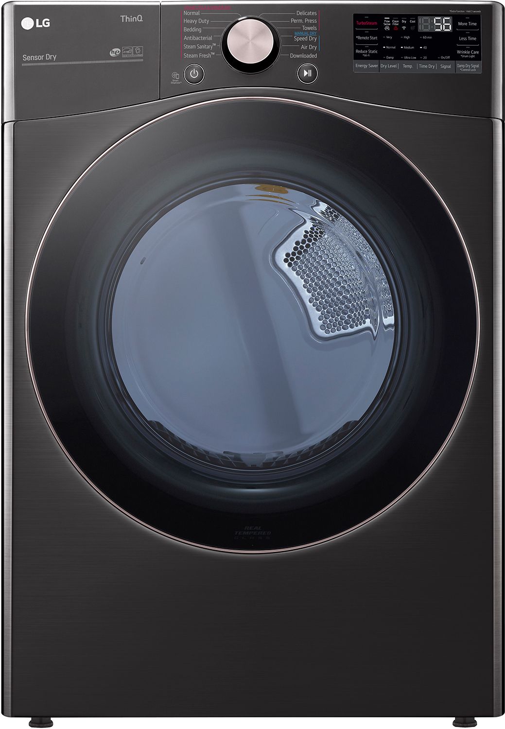 LG 7.4 Cu. Ft. Black Steel Smart Wi-Fi Enabled Front Load Electric Dryer With TurboSteam And Built-In Intelligence