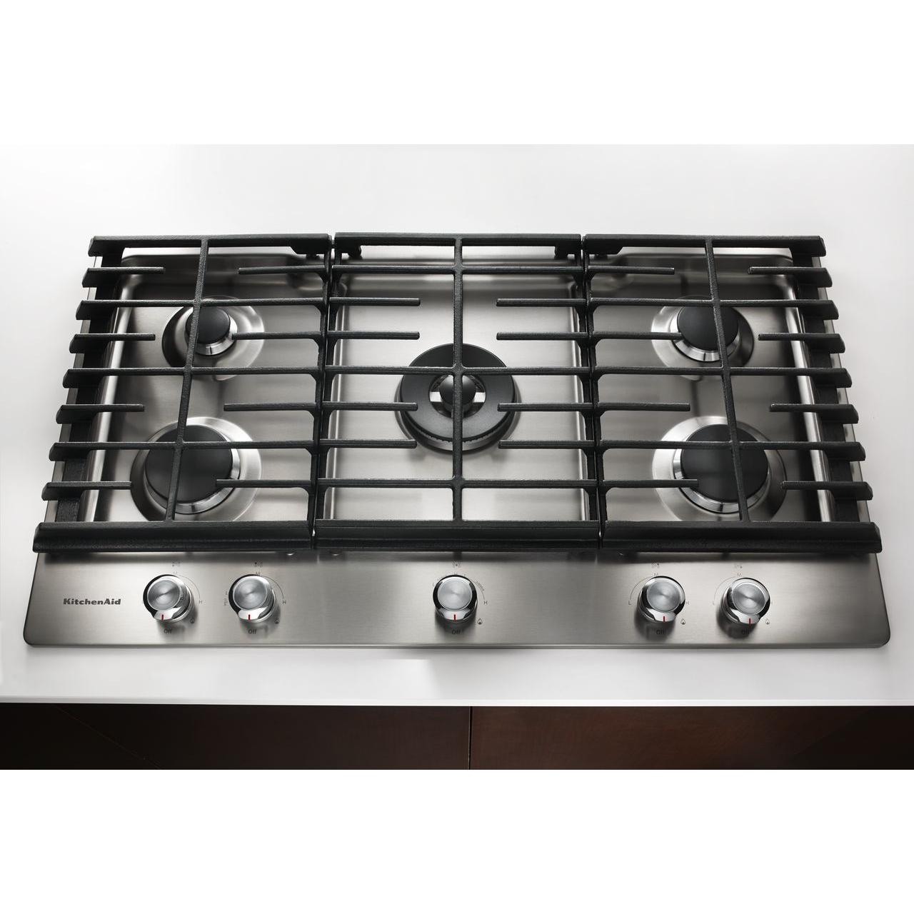 KitchenAid 30-inch Built-In Gas Cooktop with Even-Heat�Burner KCGS550ESS