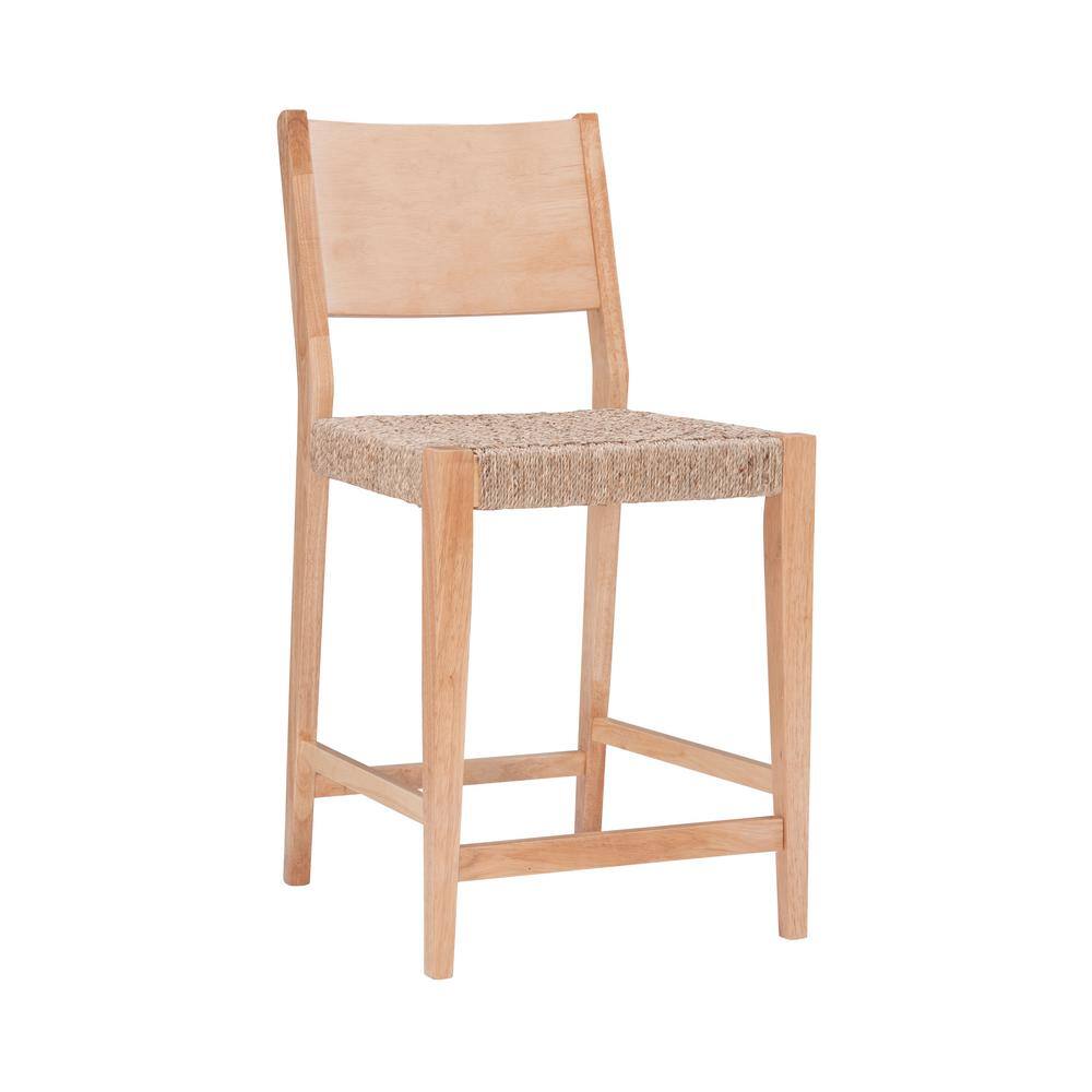 Powell Company Marlene Natural 24 in. Counter Stool with Woven Rope Seats HD1593CS20