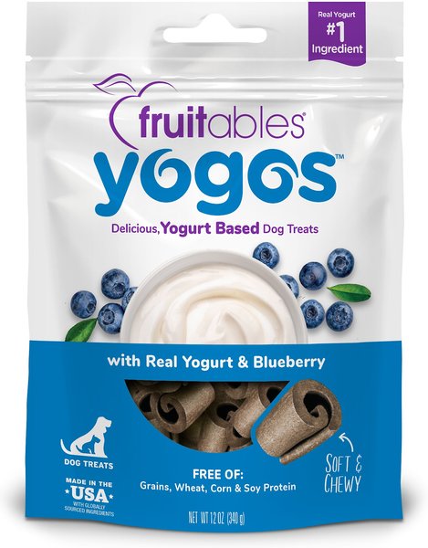 Fruitables Yogos Blueberry Flavor Grain-Free Dog Treats， 12-oz pouch