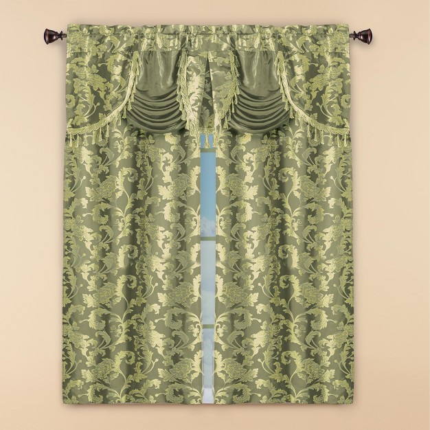 Collections Etc Allison Jacquard Curtain Set