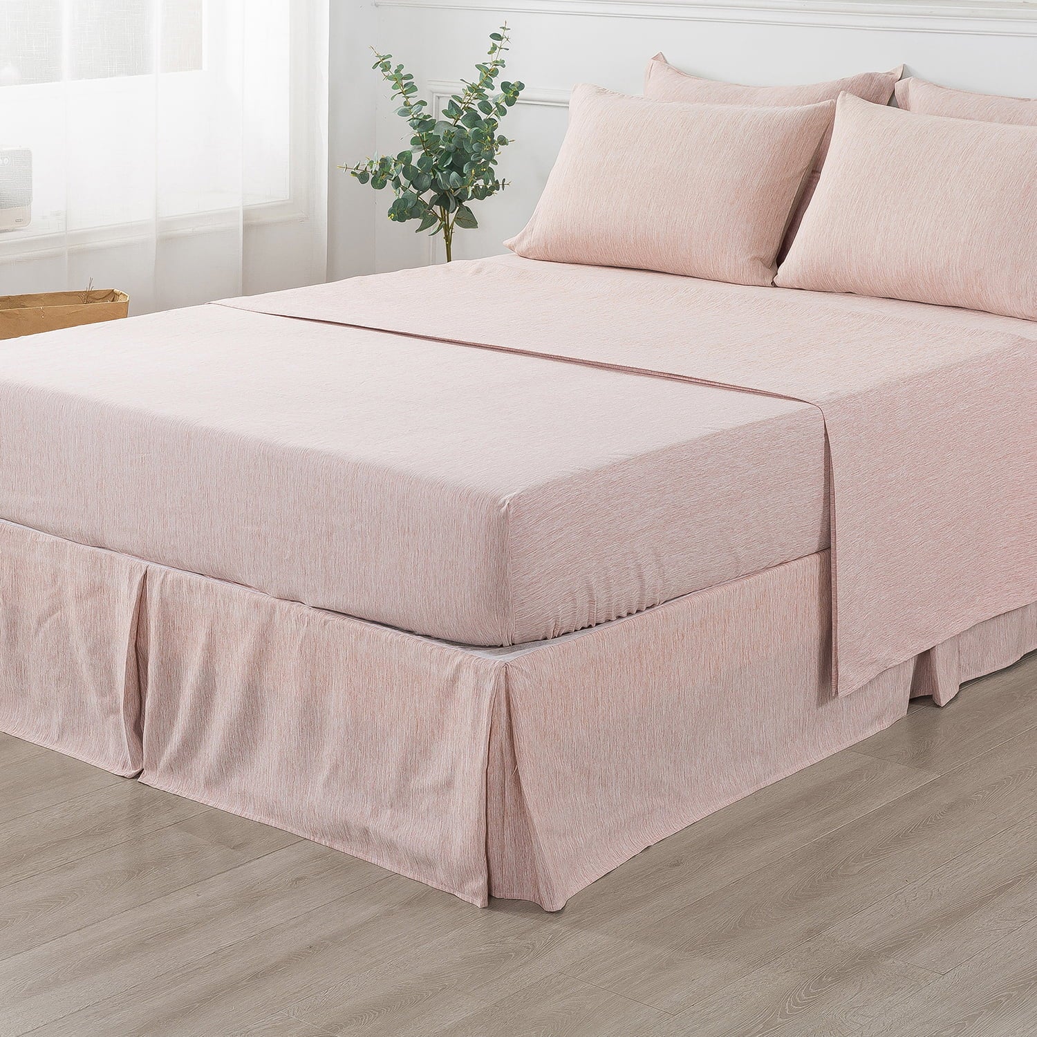 JML 8 Piece Comforter Set - Soft Microfiber Cationic Dyeing Bed in a Bag， Queen， Pink