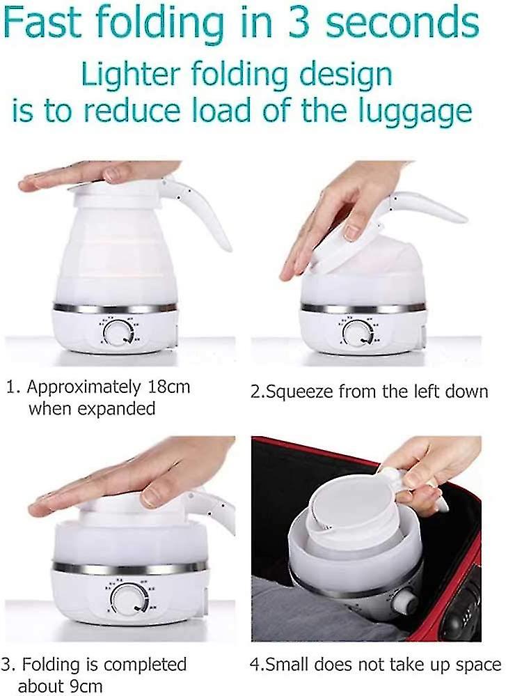 Electric Kettle Travel With 0.6l Dual Voltage Collapsible-110-220v