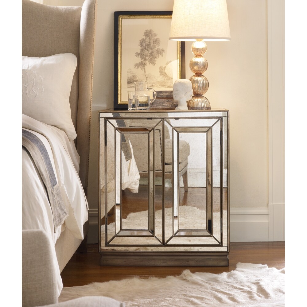 Sanctuary Two Door Mirrored Nightstand   Visage