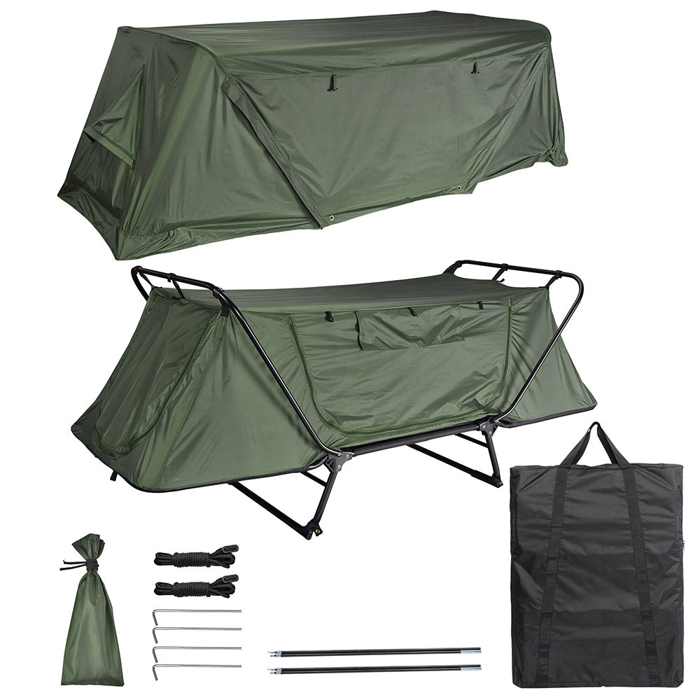 Yescom Tent Cot Camp Bed Tent Folding Off Ground Rain Fly Green