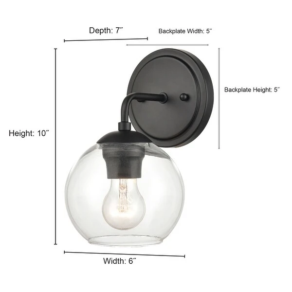 Millennium Lighting 1 Light Bathroom Wall Sconce with Clear Glass Shade