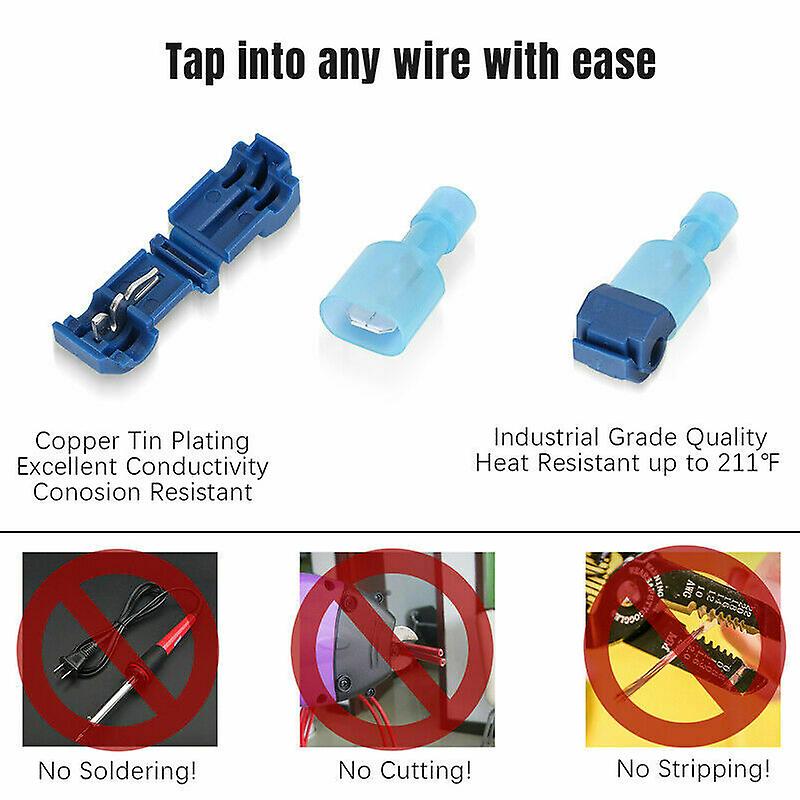 240-60pcs T-taps Insulated Wire Terminal Connectors 22-10 Awg Quick Splice Kit