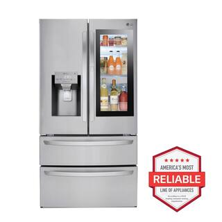 LG 28 cu. ft. 4-Door Smart Refrigerator w InstaView Door-in-Door and Door Cooling in PrintProof Stainless Steel LMXS28596S