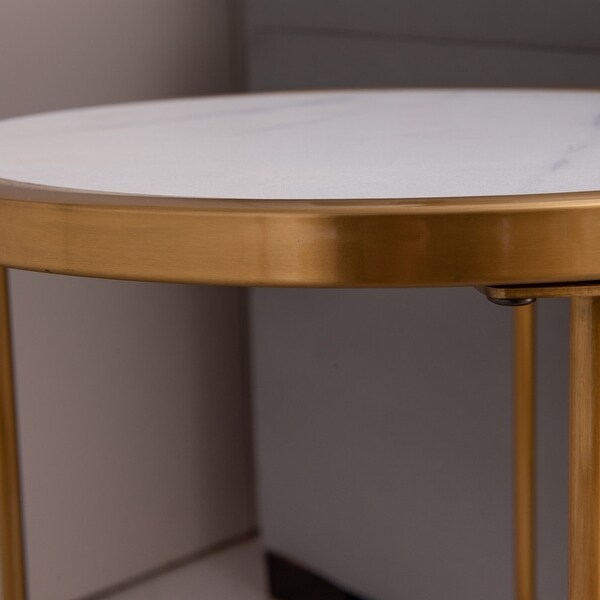 Elegant design Sintered stone round side/end table