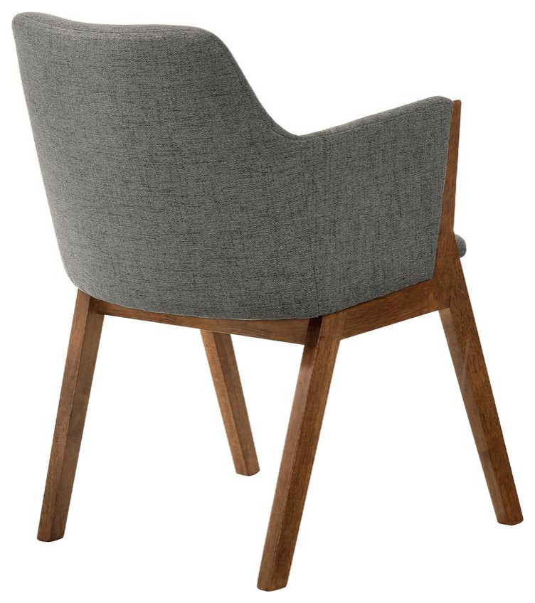 Renzo Charcoal Fabric and Walnut Wood Dining Side Chairs   Set of 2   Midcentury   Dining Chairs   by Armen Living  Houzz