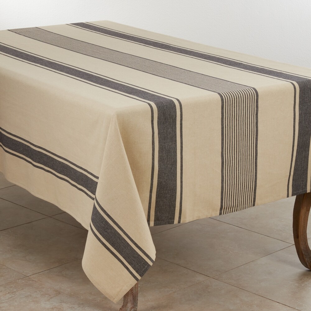 Banded Design Cotton Tablecloth