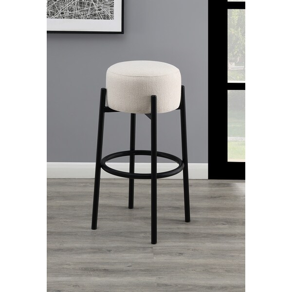 Coaster Furniture Leonard White and Black Backless Stools (Set of 2)