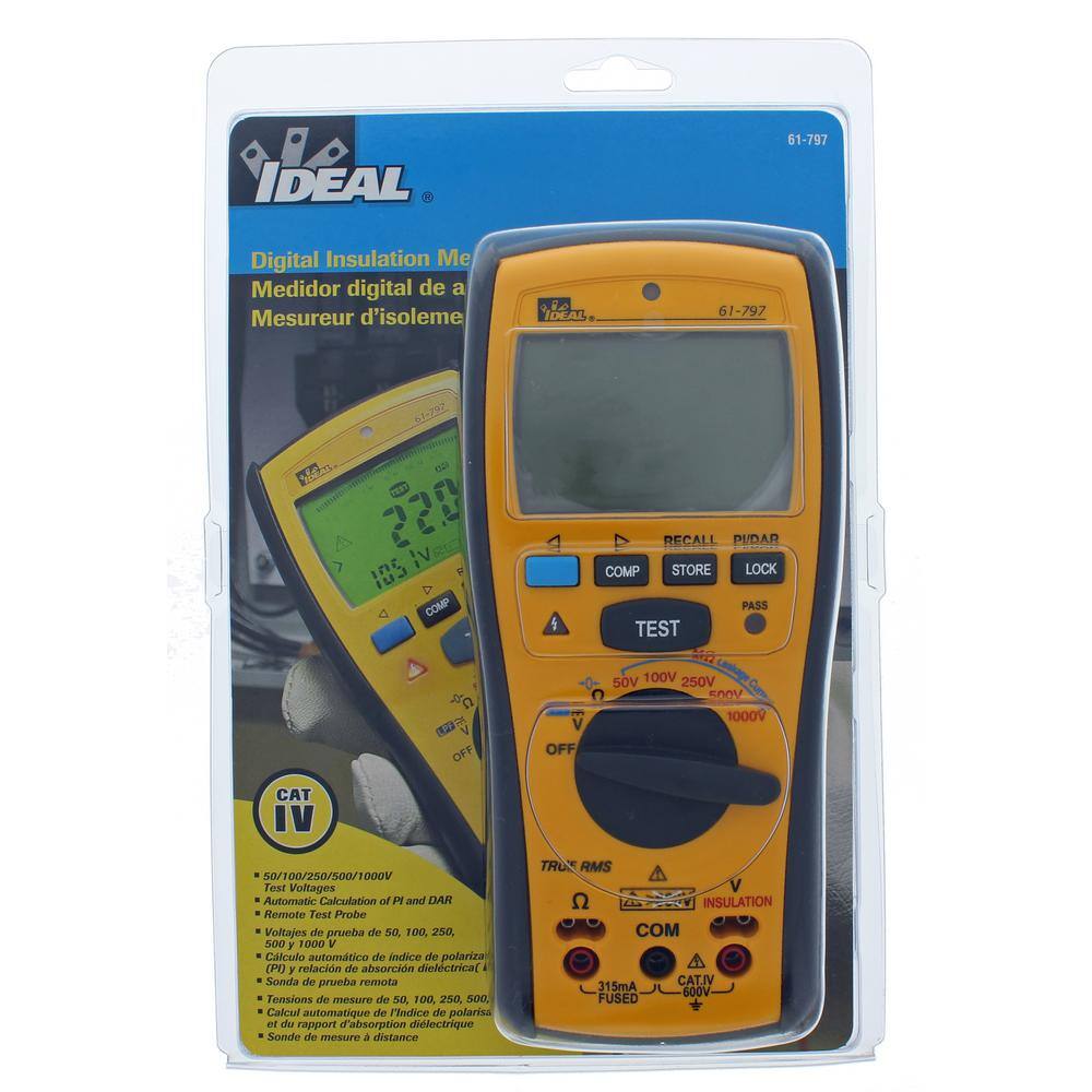 IDEAL Digital Insulation Meter with PI DAR Remote Probe 61-797