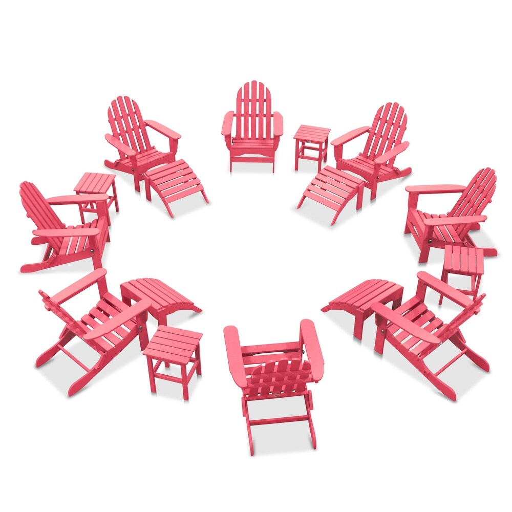 Nelson 8 piece Adirondack Chair Set with 4 Ottomans and 4 Side Tables by Havenside Home