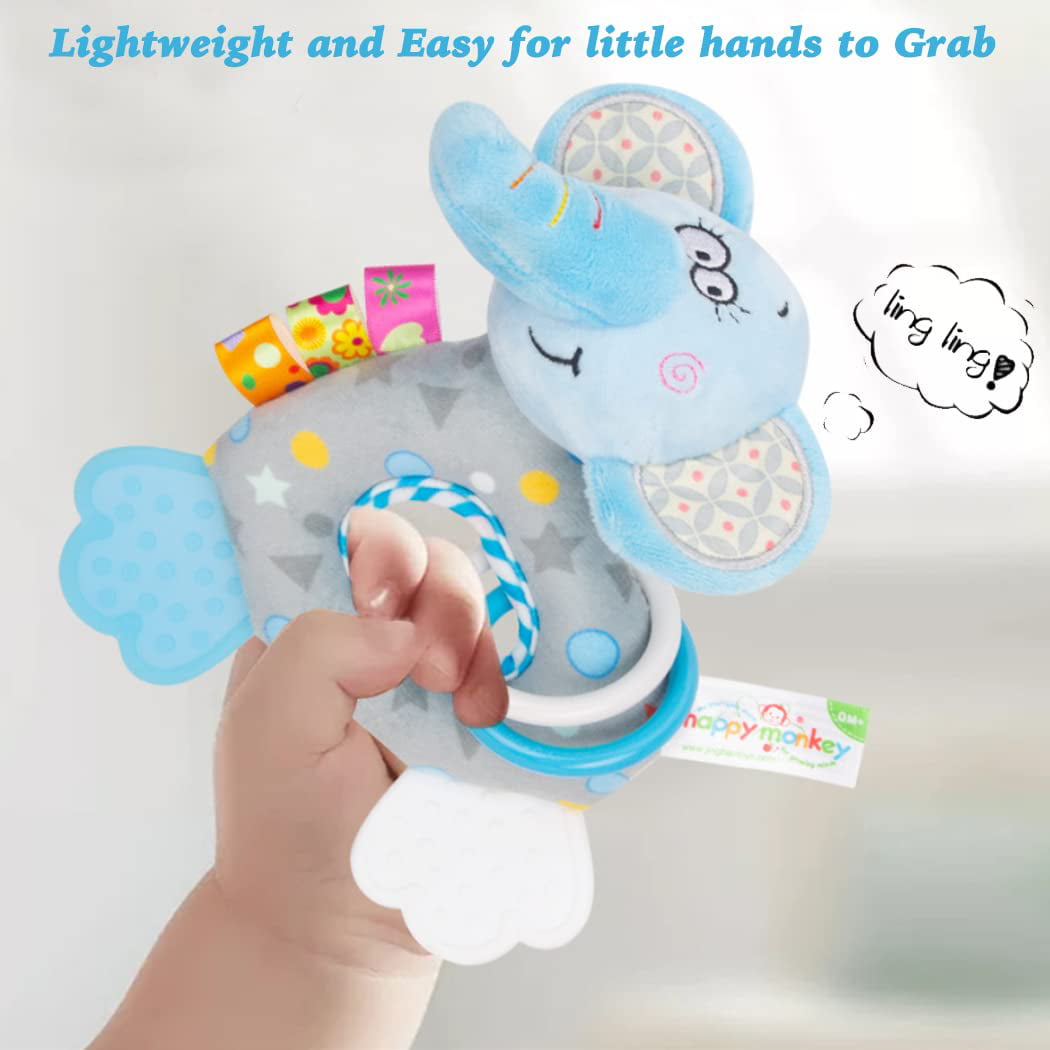 Toddler， Baby Toys， Infant Animal Newborn Toy， for Ages 0 3 6 9 12 Months Up. Hand Grip Toys with rattling Noises. Great for Children Hand and Eye Coordination