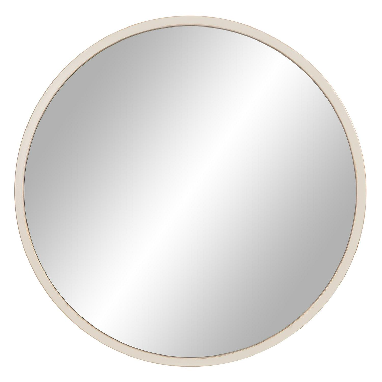 Patton Wall Decor Metal Framed Round Wall Mirror， White， 30