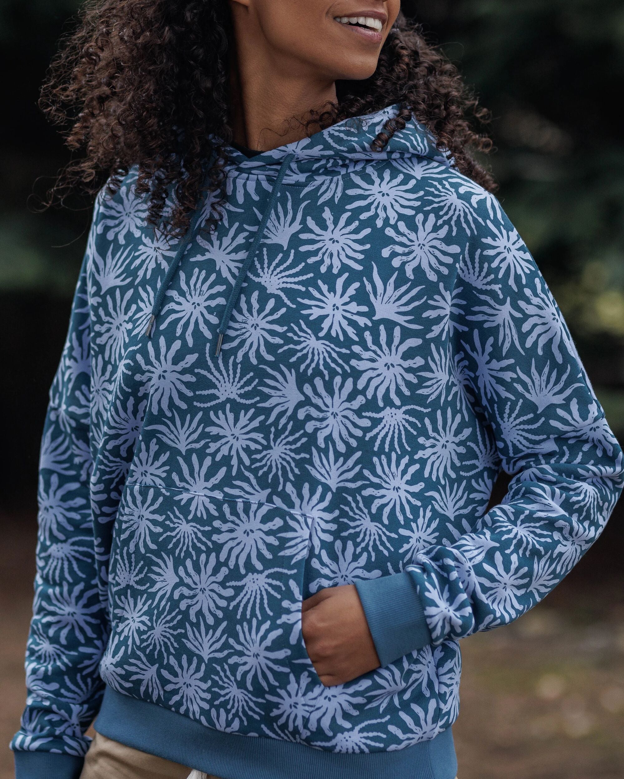 Arame Organic Cotton Hoodie - Seaweed Blue Steel