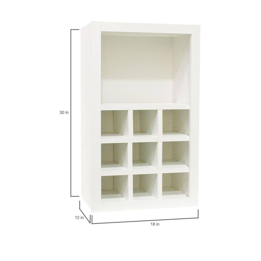 Hampton Bay HamptonShaker Assembled 18x30x12 in. Wall Flex Kitchen Cabinet with Shelves and Dividers in Satin White KWFC1830-SW