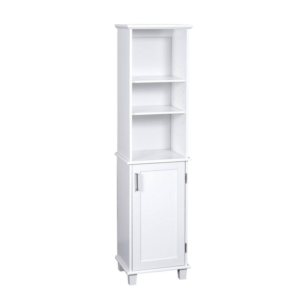 Glacier Bay Shaker Style 16 in. W x 12 in. D x 62.25 in. H Linen Cabinet in White 5348WWHD