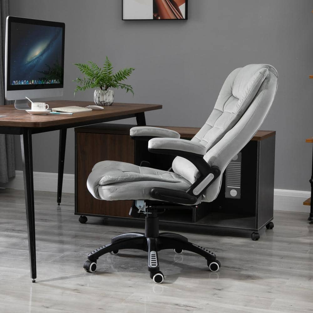 Vinsetto Grey Polyester 6-Point Ergonomic Office Massage Chair 921-171V82