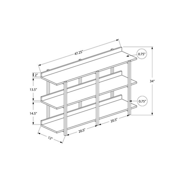 Accent Table， Console， Entryway， Narrow， Sofa， Living Room， Bedroom， Metal， Laminate， Contemporary， Modern - 47.25