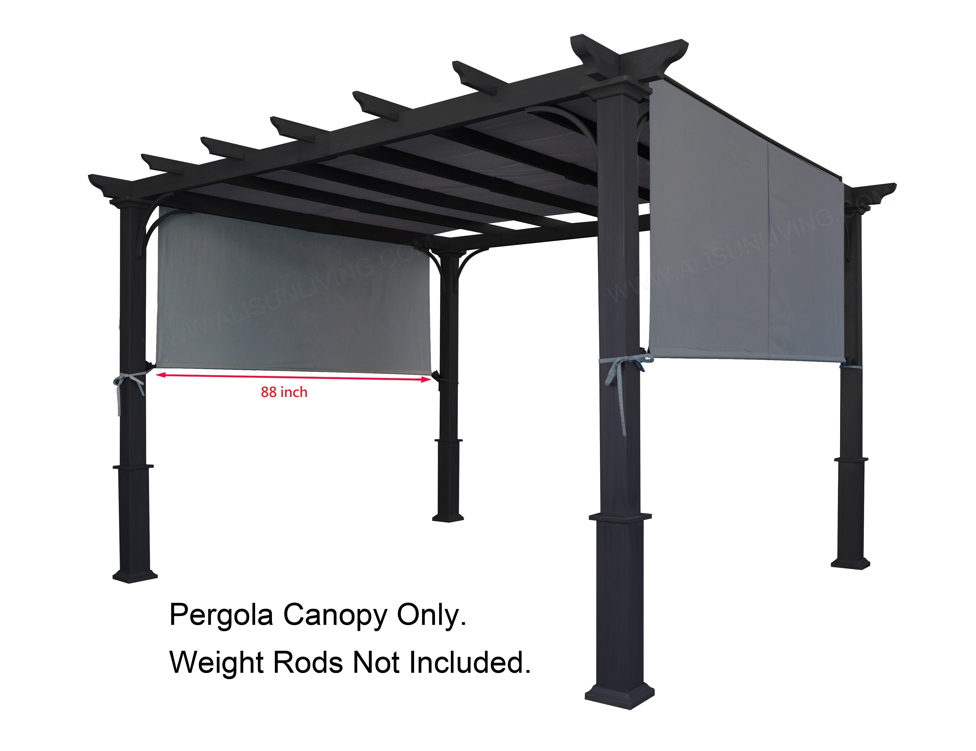 APEX GARDEN Replacement Pergola Canopy Top for 8' x 10' Pergola (Size: 194" x 88")