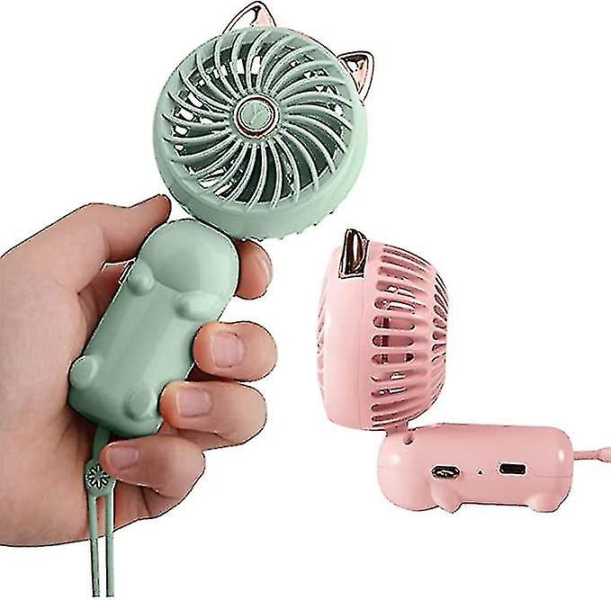 Portable Handheld Fan， Mini Usb Fan With Rechargeable Battery And 3 Speeds， Cute Personal Small Electric Fan