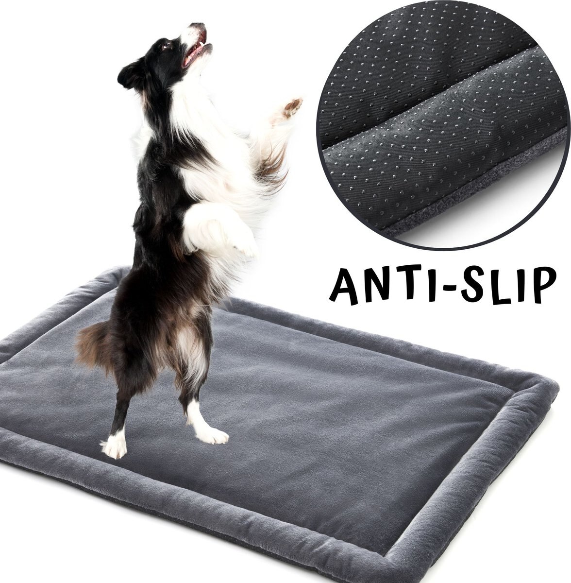 Allisandro anti-slip kennel pads waterproof dog bed， Grey