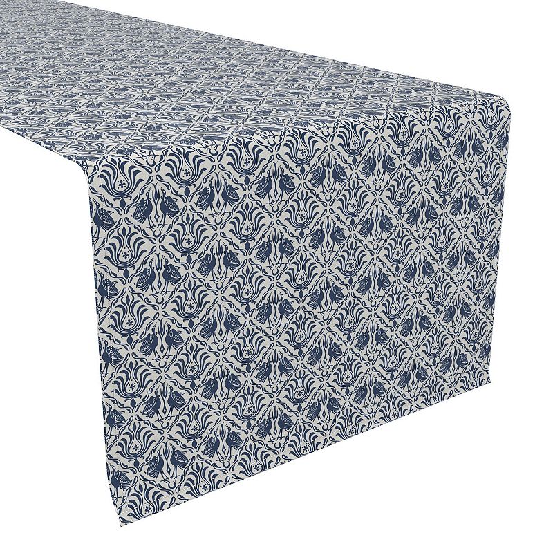 Table Runner， 100% Polyester， 14x108， Cranes in Damask