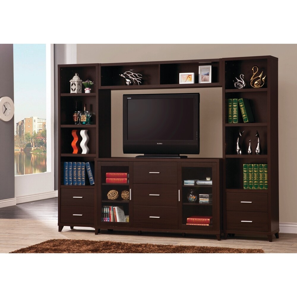 Coaster Furniture Lewes Cappuccino 2 door TV Stand with Adjustable Shelves