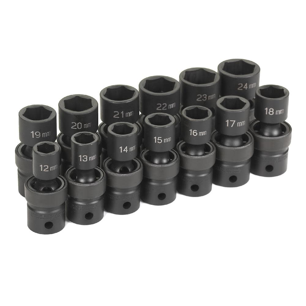 1/2 In. Drive 13 pc. Standard Length Metric Universal Set ;