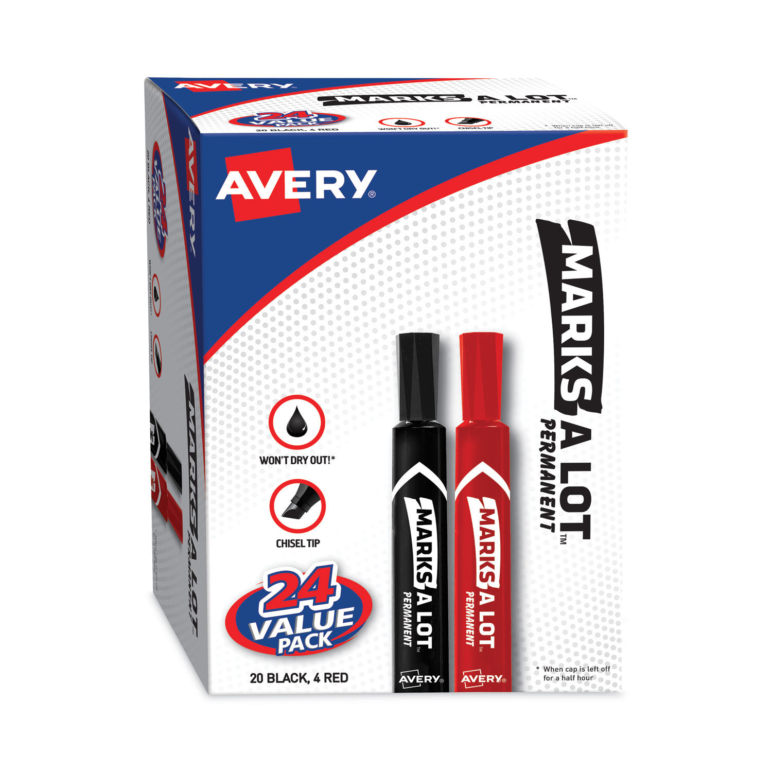 MARKS A LOT Large Desk-Style Permanent Marker Value Pack by Averyandreg; AVE98088