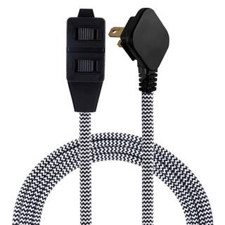 Cordinate 8 ft. 3-Outlet Polarized Basic Extension Cord BlackWhite 39984