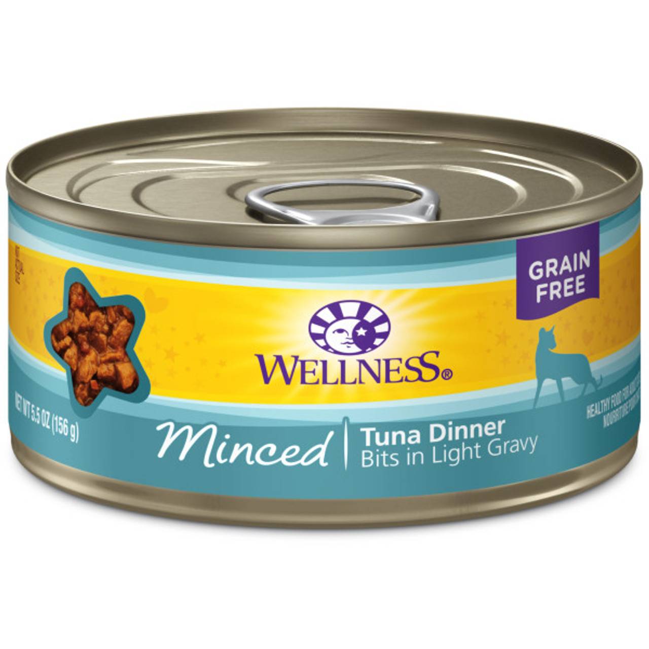 Wellness Complete Health Grain-Free Minced Tuna Dinner Canned Cat Food， 5.5oz.