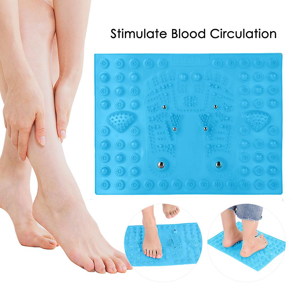 Feet Massage Magnetite Pad Feet Acupressure Reflexology Walk Massage Mat For Womens Blue