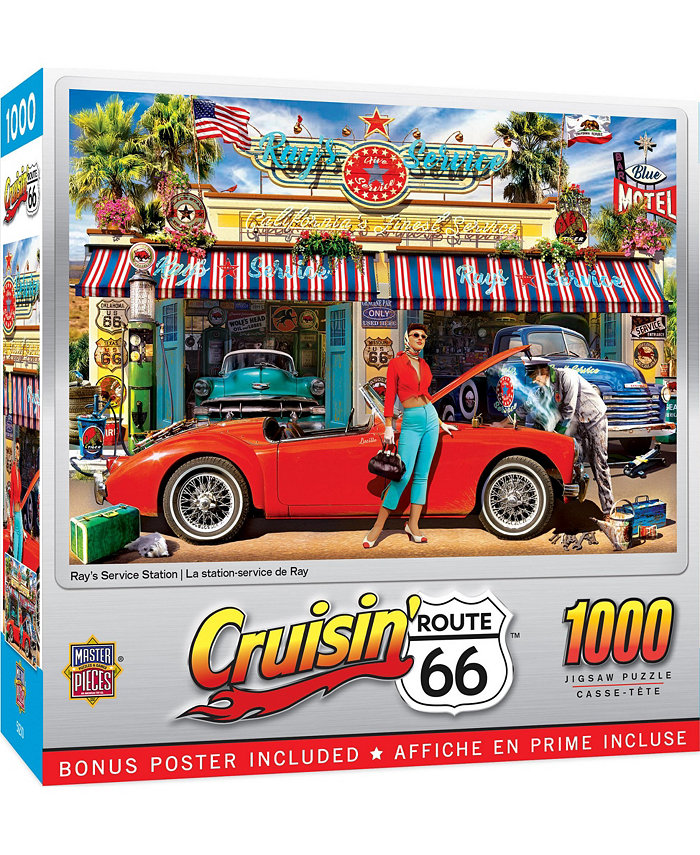 MasterPieces Puzzles Cruisin' Route 66 - Ray's Service Station 1000 Piece Puzzle