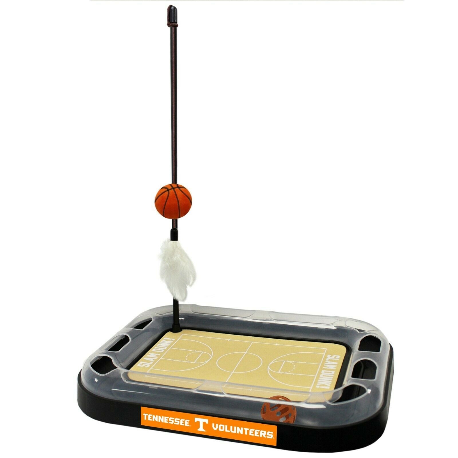 NCAA Tennessee Volunteers CAT Scratcher Mat Toy with Catnip Plush and Feather Cat Toy 5-in-1 Kitty Toy