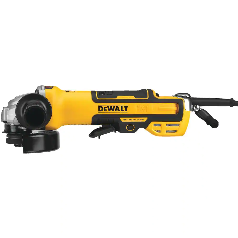 DEWALT DWE43214NVS 13 Amp Corded 5 in. Brushless Small Angle Grinder with No-Lock-On Paddle Switch and Variable Speed